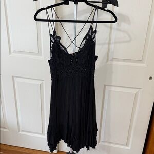 Free People Black Lace Midi Dress